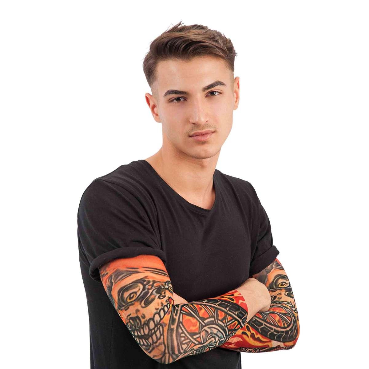 Manica tatuata fiamme