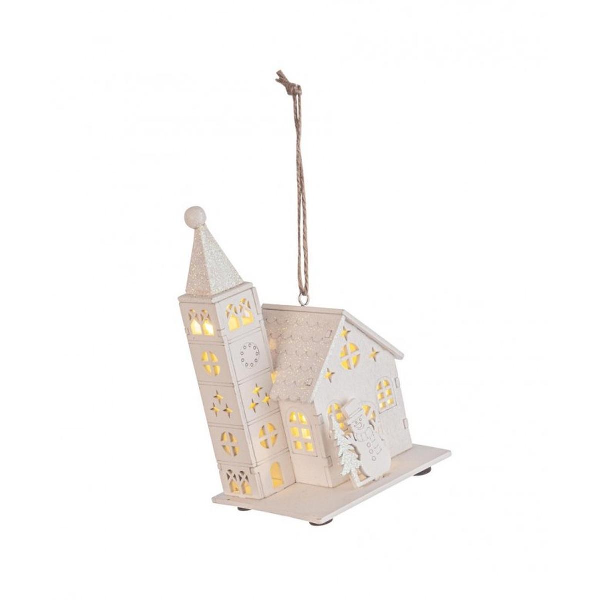 Chiesa legno led 14 cm