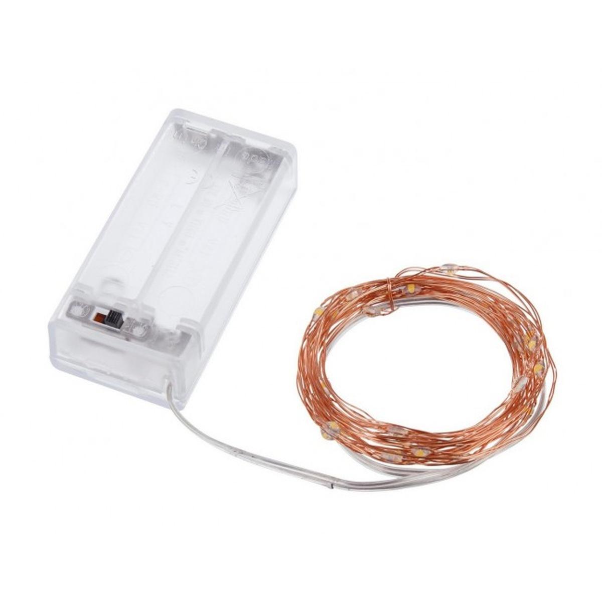 Luci di natale esterno batteria 30 led micro copper