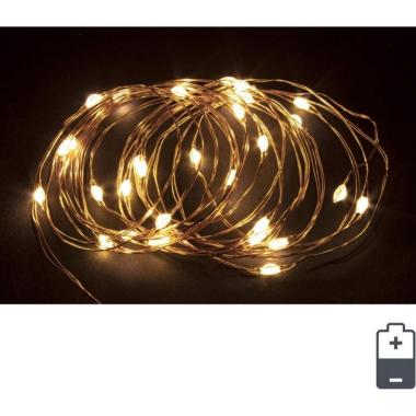 Luci di natale esterno batteria 30 led micro copper