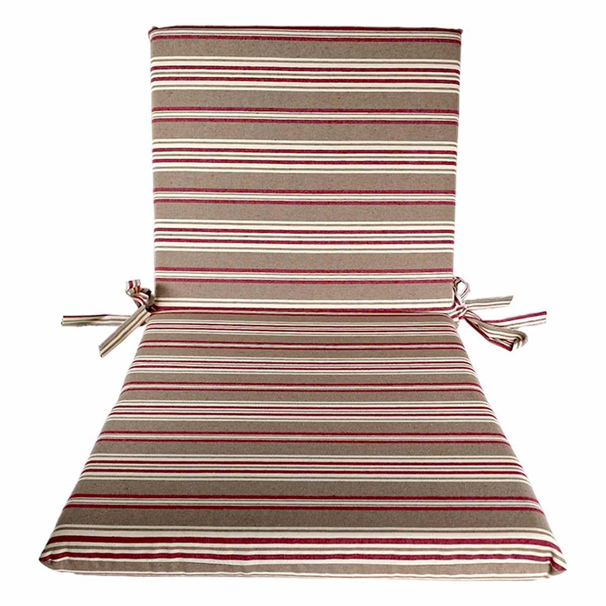 Cuscino sdraia rayur teflon righe bordeaux 95 x 45 x 5 cm