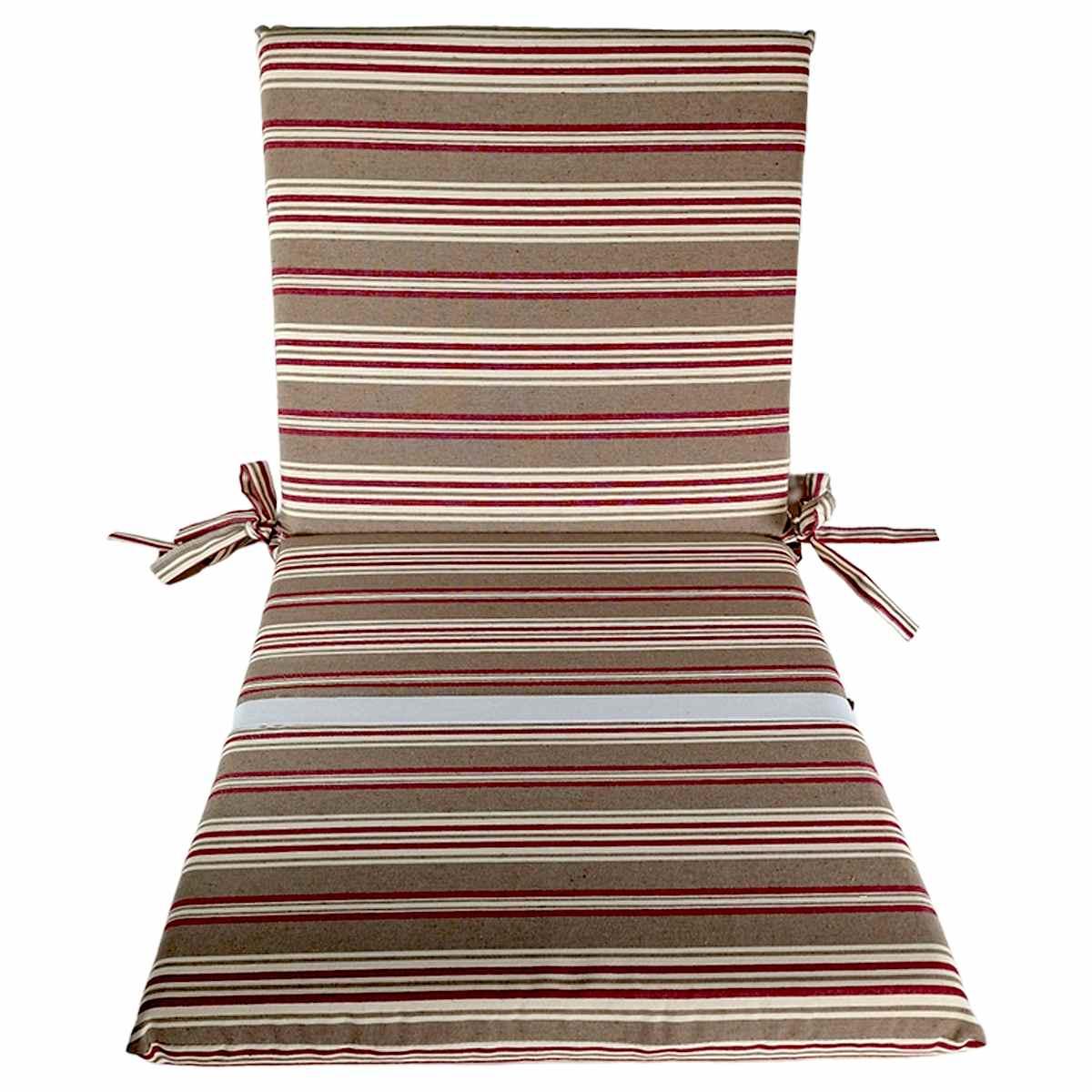 Cuscino sdraia rayur teflon righe bordeaux 95 x 45 x 5 cm