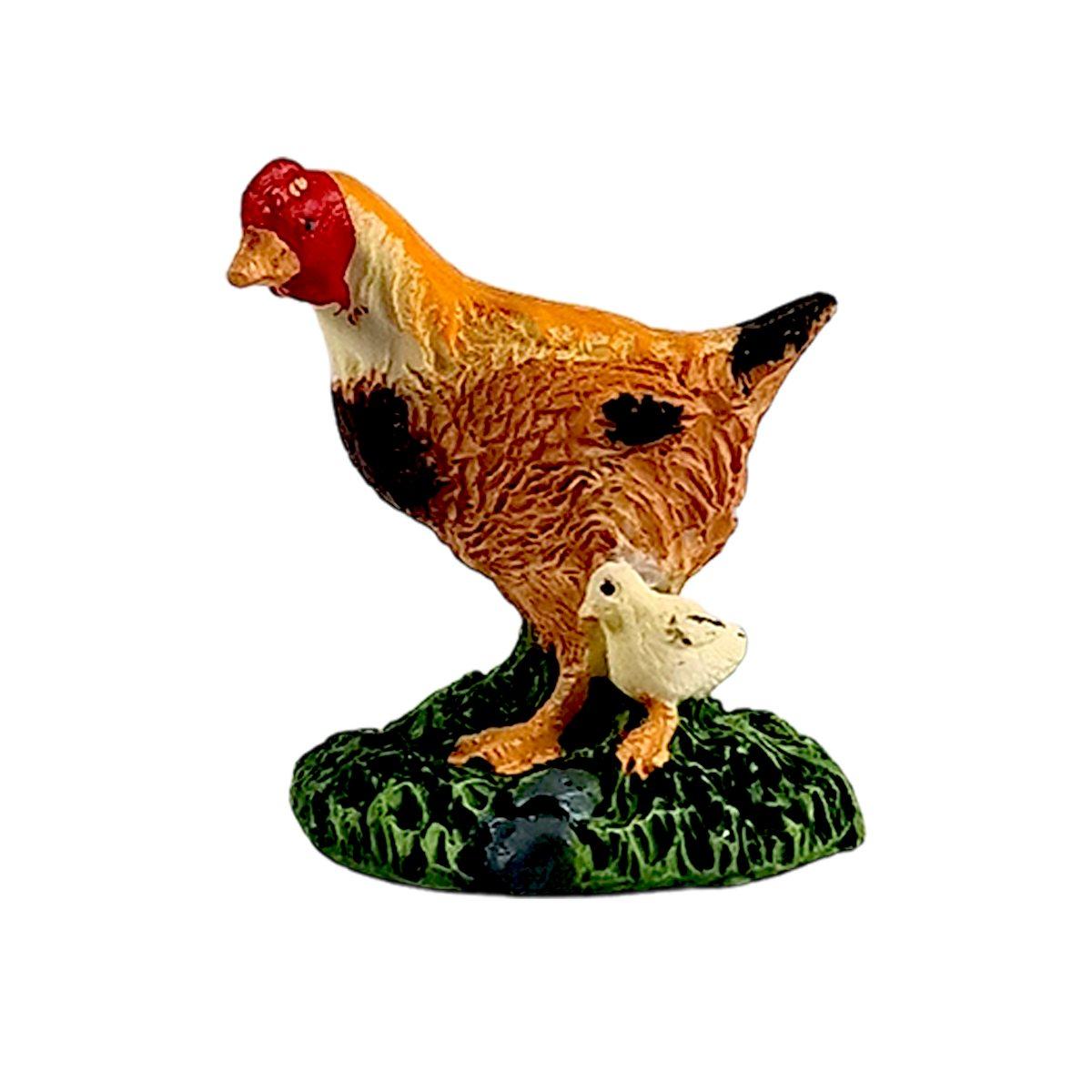 Statua presepe animale gallina pulcino