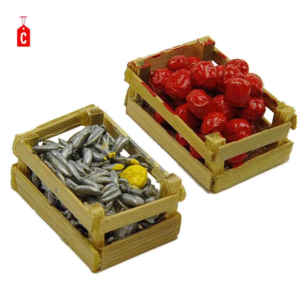 Cesta presepe alimenti olive