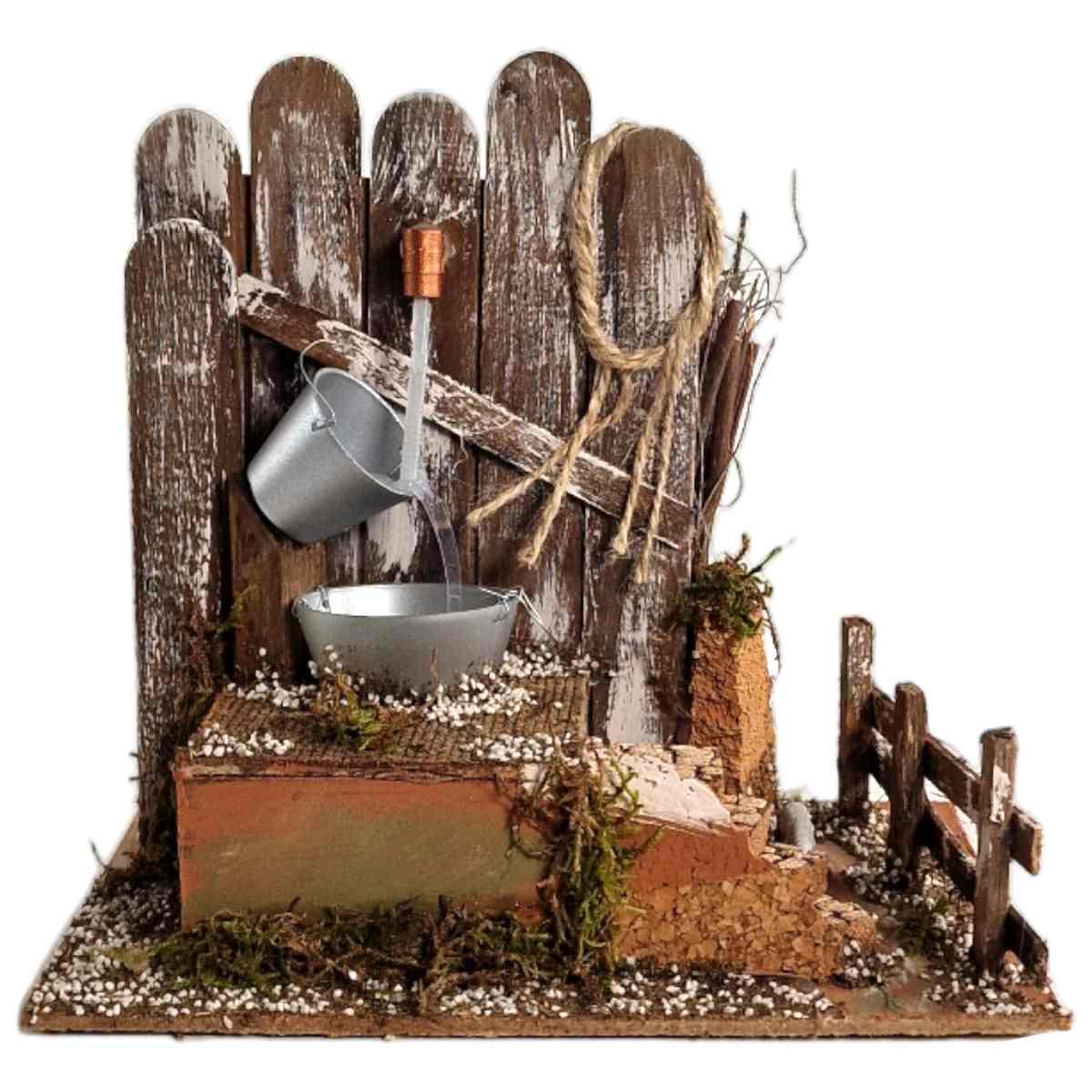 Fontana presepe elettrica eletttrica secchio bacinella
