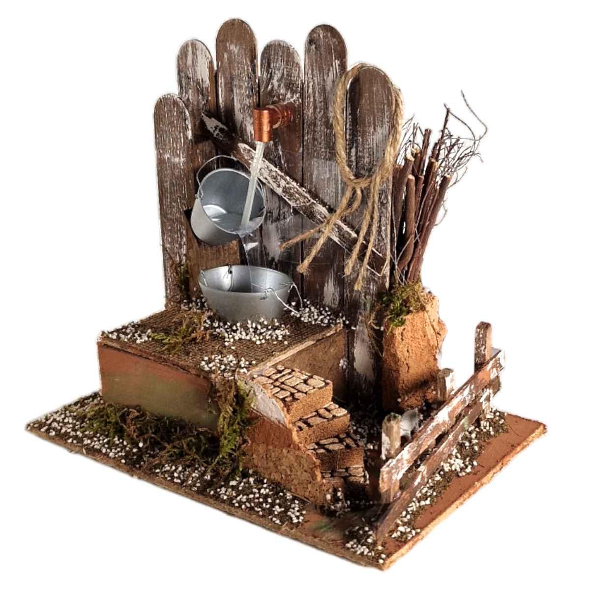 Fontana presepe elettrica eletttrica secchio bacinella