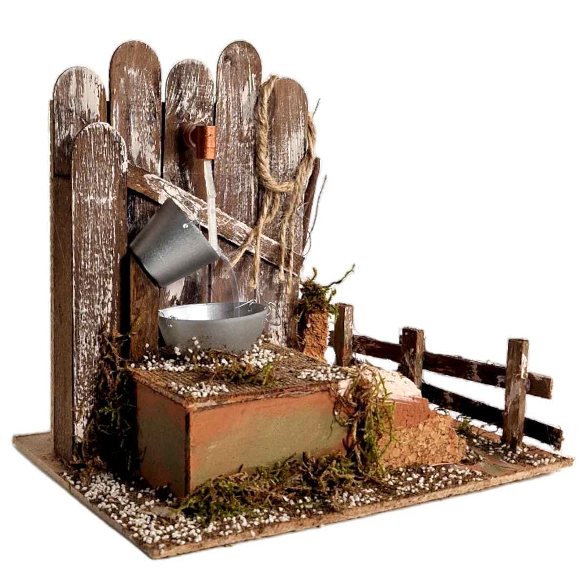 Fontana presepe elettrica eletttrica secchio bacinella