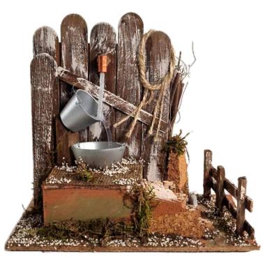Fontana presepe elettrica eletttrica secchio bacinella