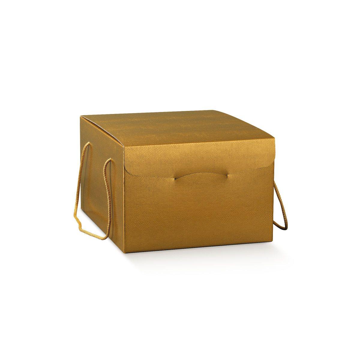 Scatola natale cartone oro 21 x 21 x 21 cm