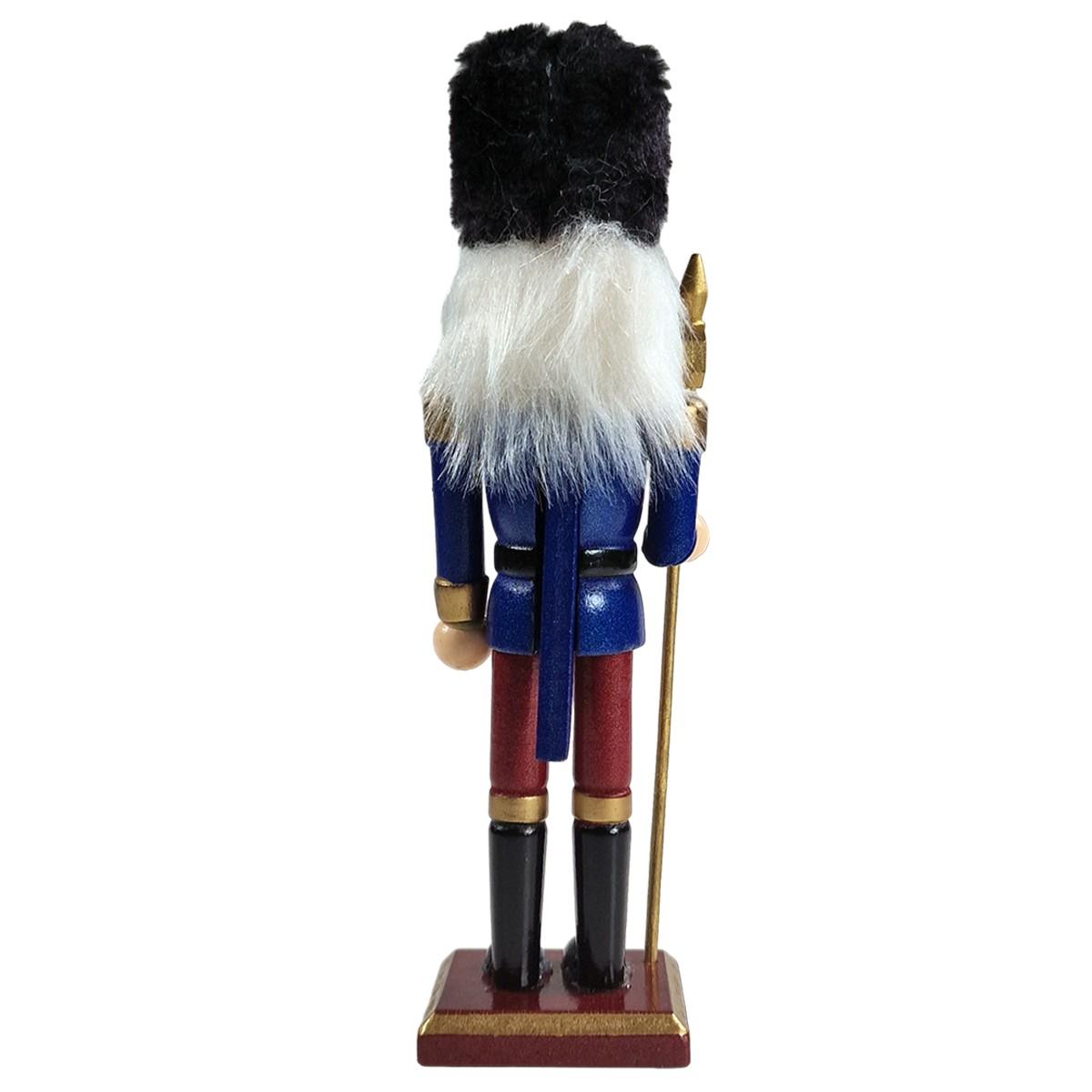 Soldatino schiaccianoci legno blu 18 cm