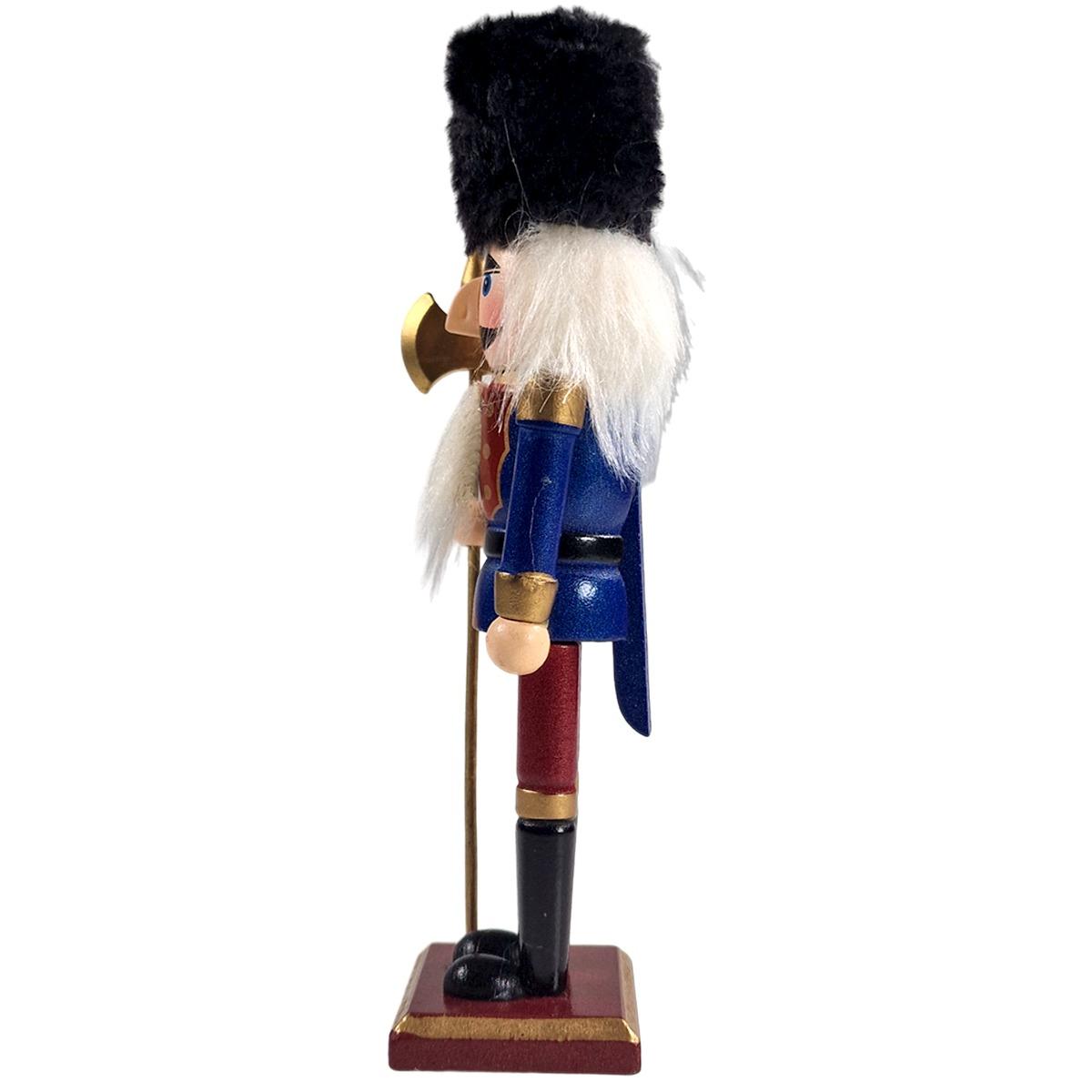 Soldatino schiaccianoci legno blu 18 cm