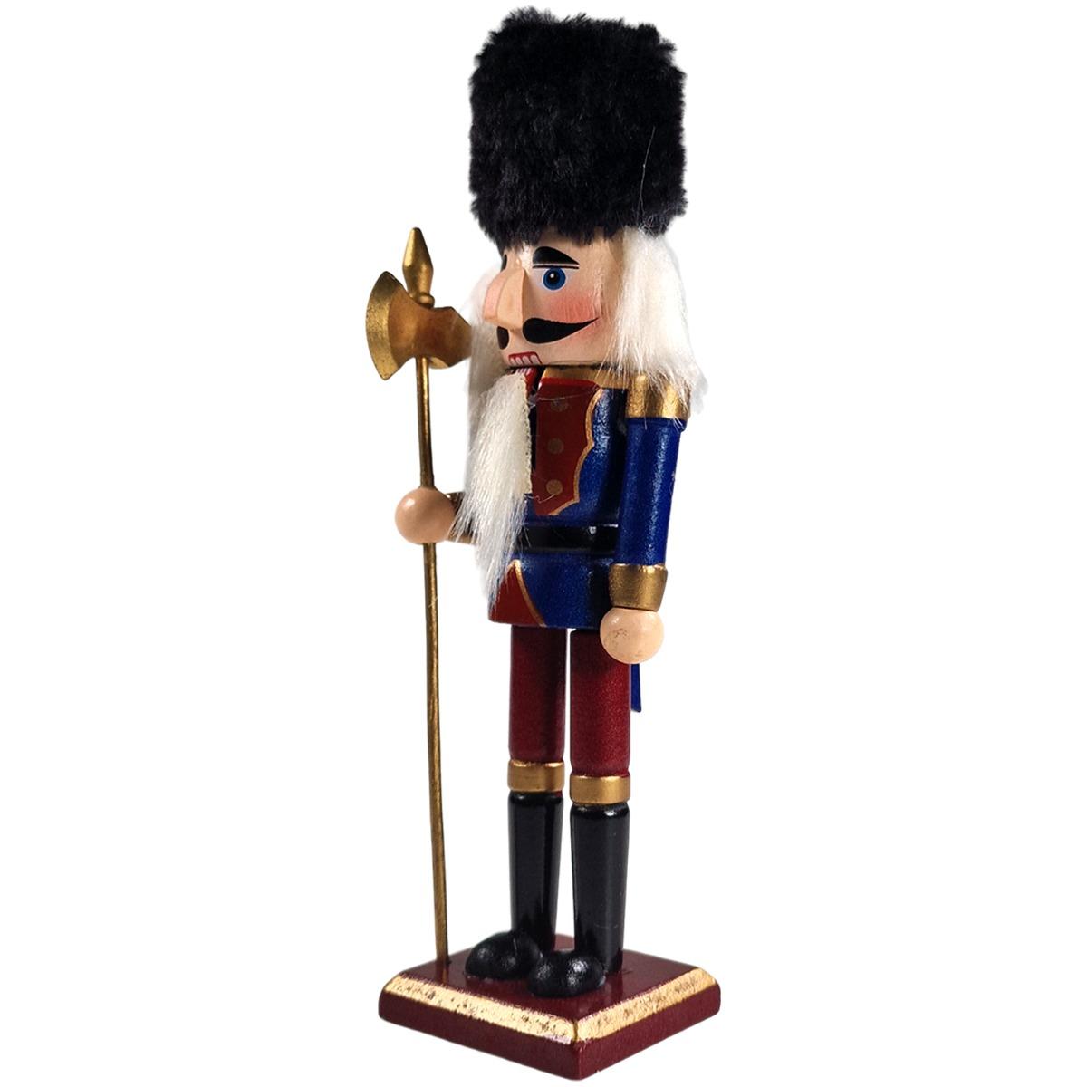 Soldatino schiaccianoci legno blu 18 cm