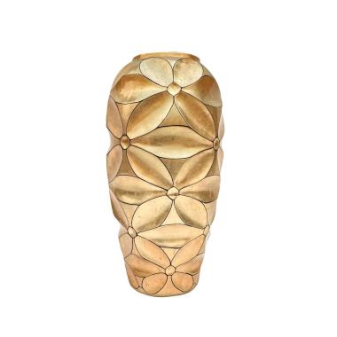 Vaso ceramica fiore oro metallic
