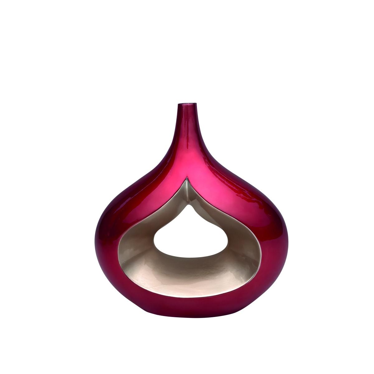 Vaso ceramica goccia rosso beige 36 x 40 cm