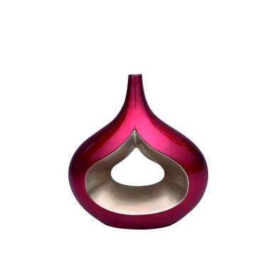 Vaso ceramica goccia rosso beige 36 x 40 cm