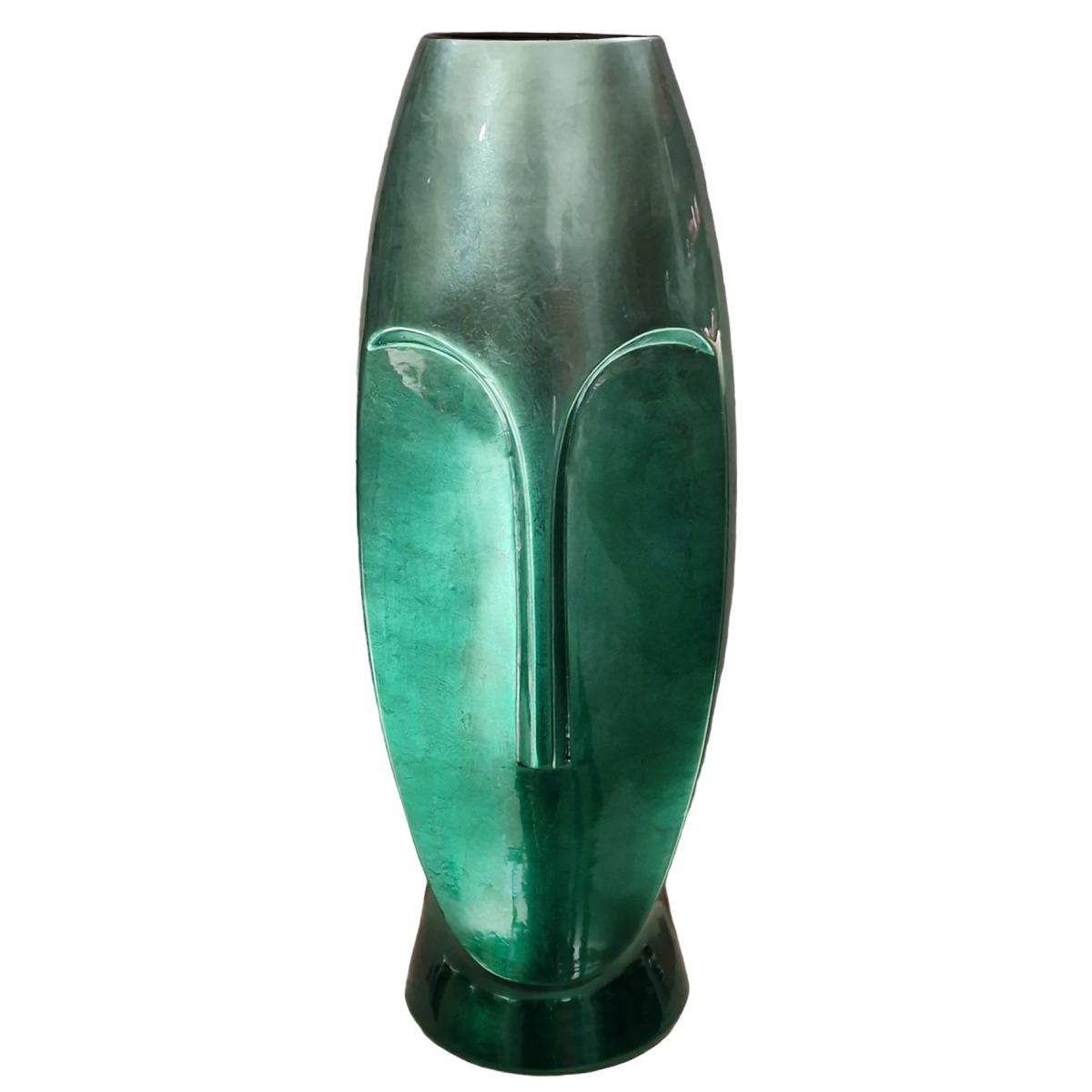 Vaso ceramica sculture verde 54c345