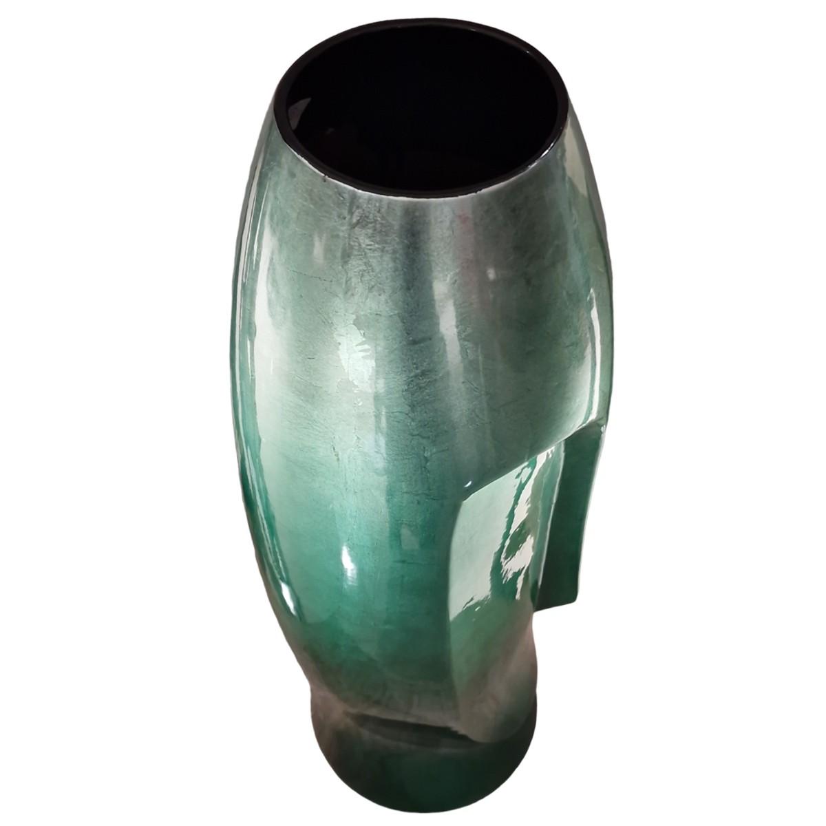 Vaso ceramica sculture verde 54c345