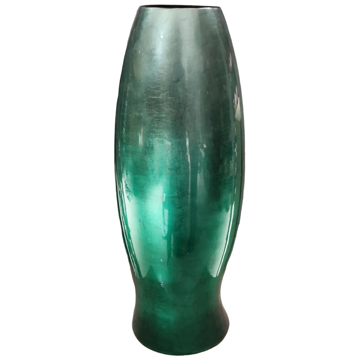 Vaso ceramica sculture verde 54c345