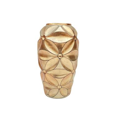 Vaso ceramica fiore oro metallic