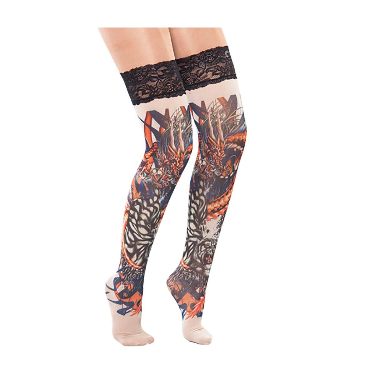 Collant autoreggenti tatuaggi