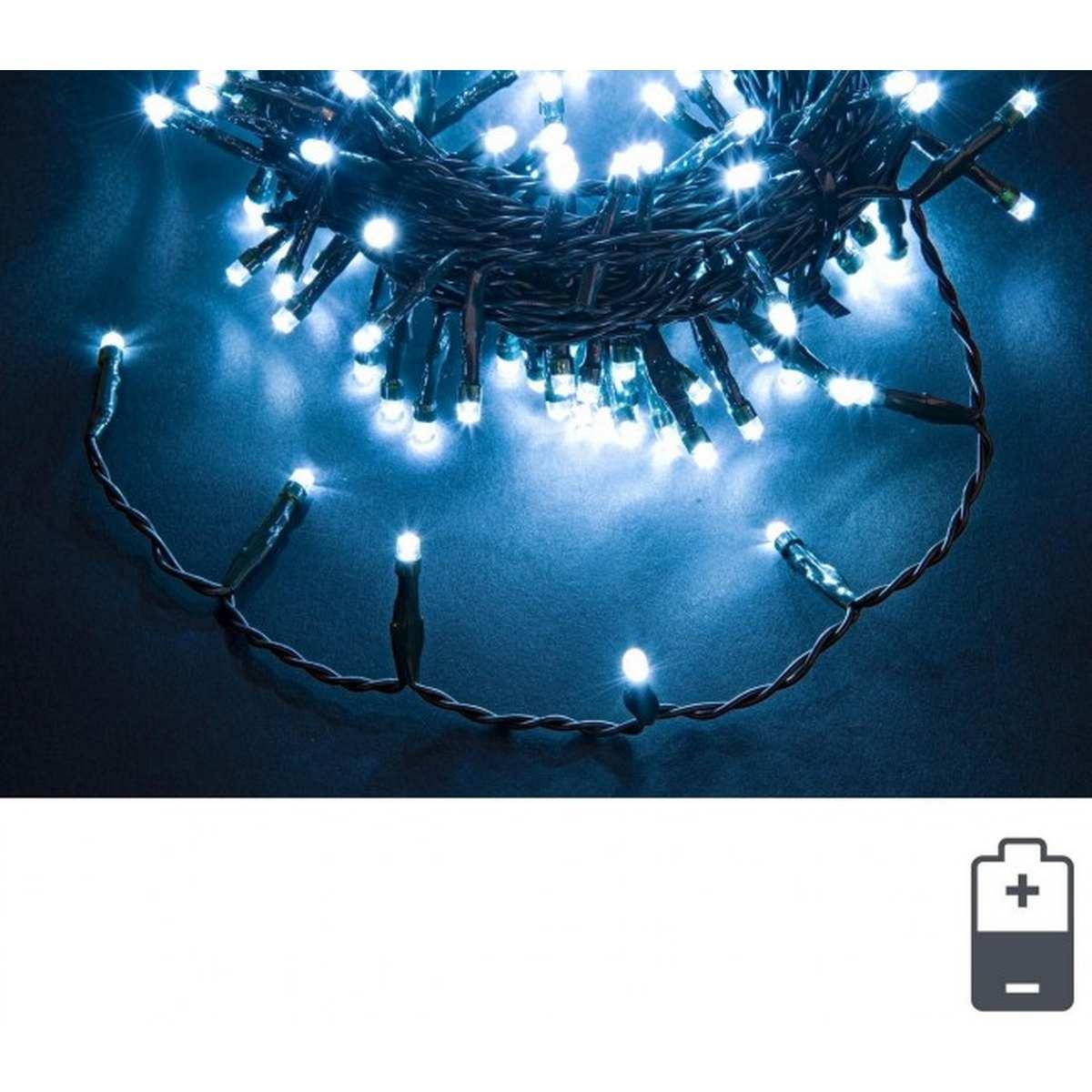 Luci di natale esterno batteria 180 led bianco freddo timer 5 mt