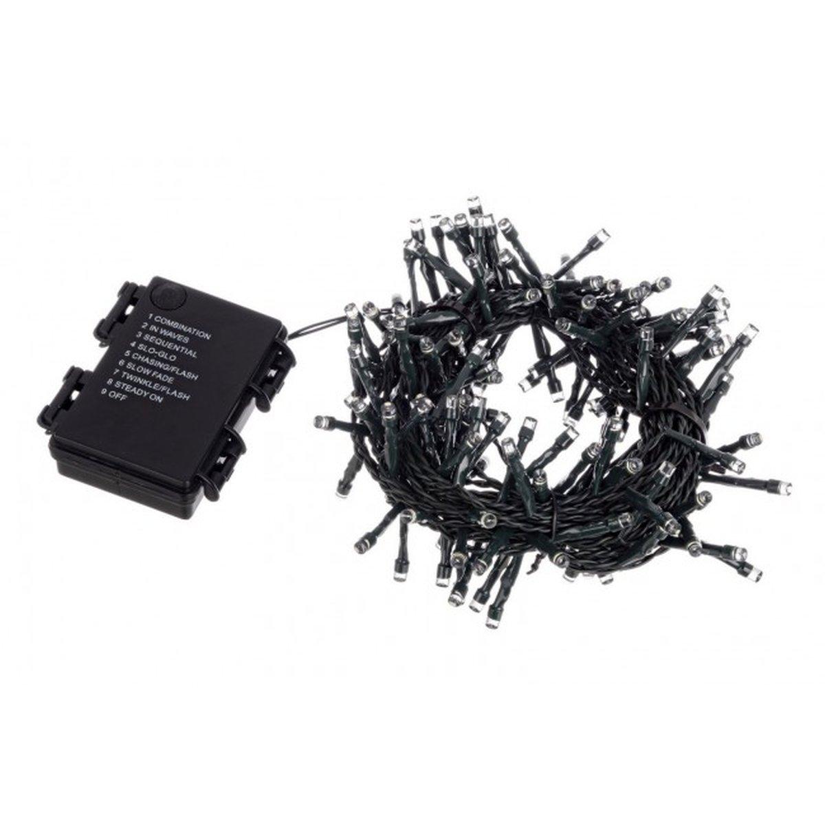 Luci di natale esterno batteria 180 led bianco freddo timer 5 mt