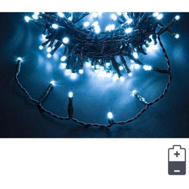 Luci di natale esterno batteria 180 led bianco freddo timer 5 mt