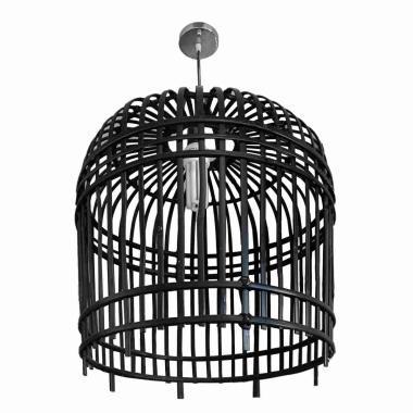 Lampadario bambu nero medio 56 x 50 cm