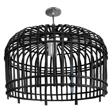 Lampadario bambu nero grande 96 x 72 cm