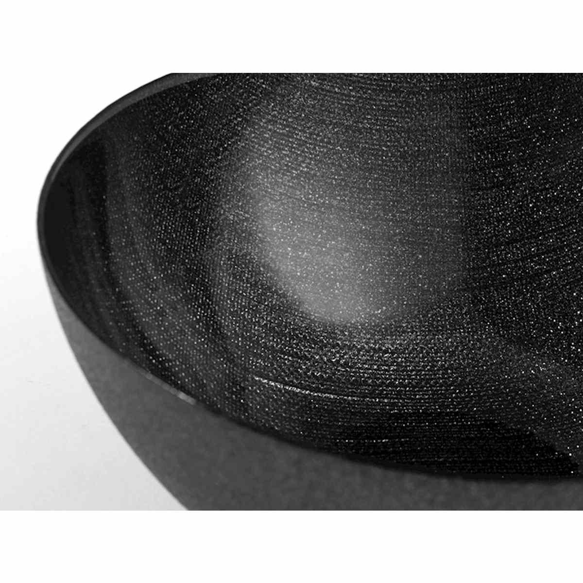 Piatto Tavola Vetro Piano Charme Nero con Glitter cm.Ø28 |H&H
