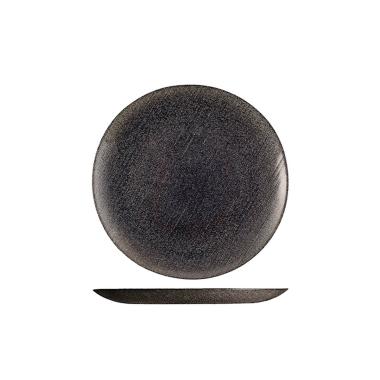 Piatto Tavola Vetro Frutta Charme Nero con Glitter cm.Ø21,5 |H&H