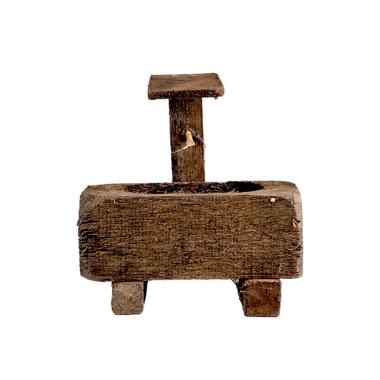 Fontana presepe elettrica legno basamento tettino modello a