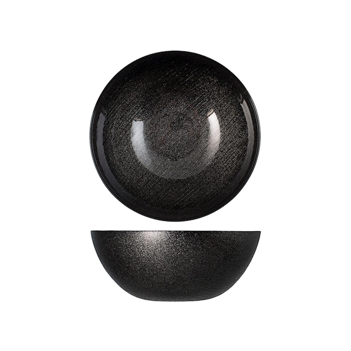 Ciotola Cucina Vetro Bowl Charme Nero con Glitter cm.Ø22 |H&H