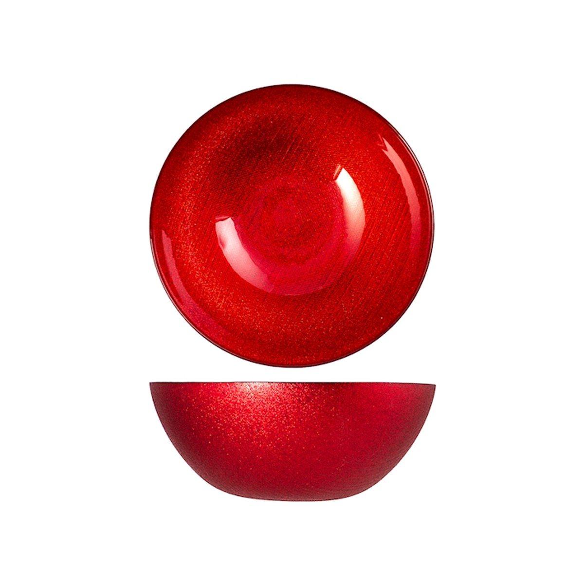 Ciotola Cucina Vetro Bowl Charme Rosso con Glitter cm.Ø22 |H&H