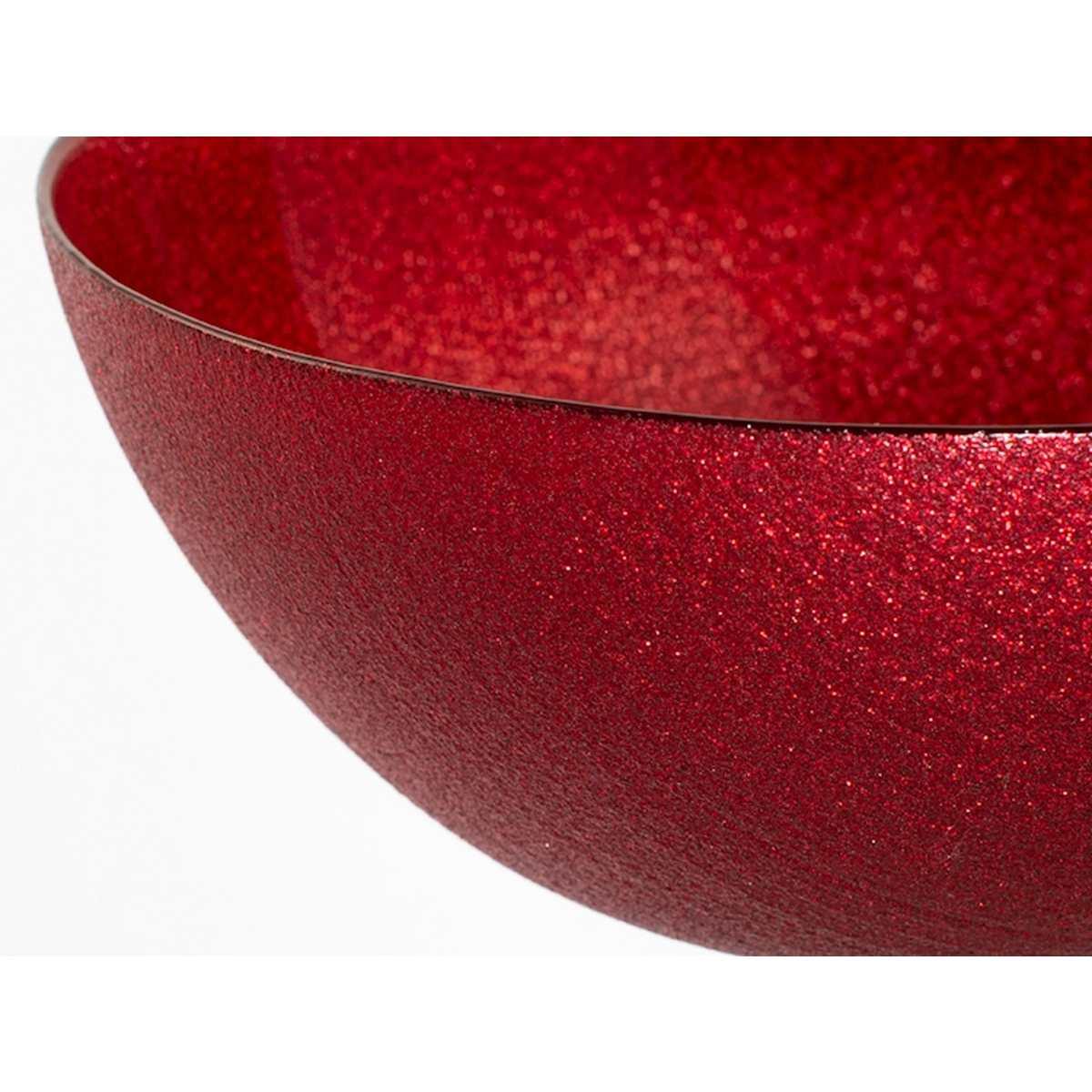 Ciotola Cucina Vetro Bowl Charme Rosso con Glitter cm.Ø22 |H&H