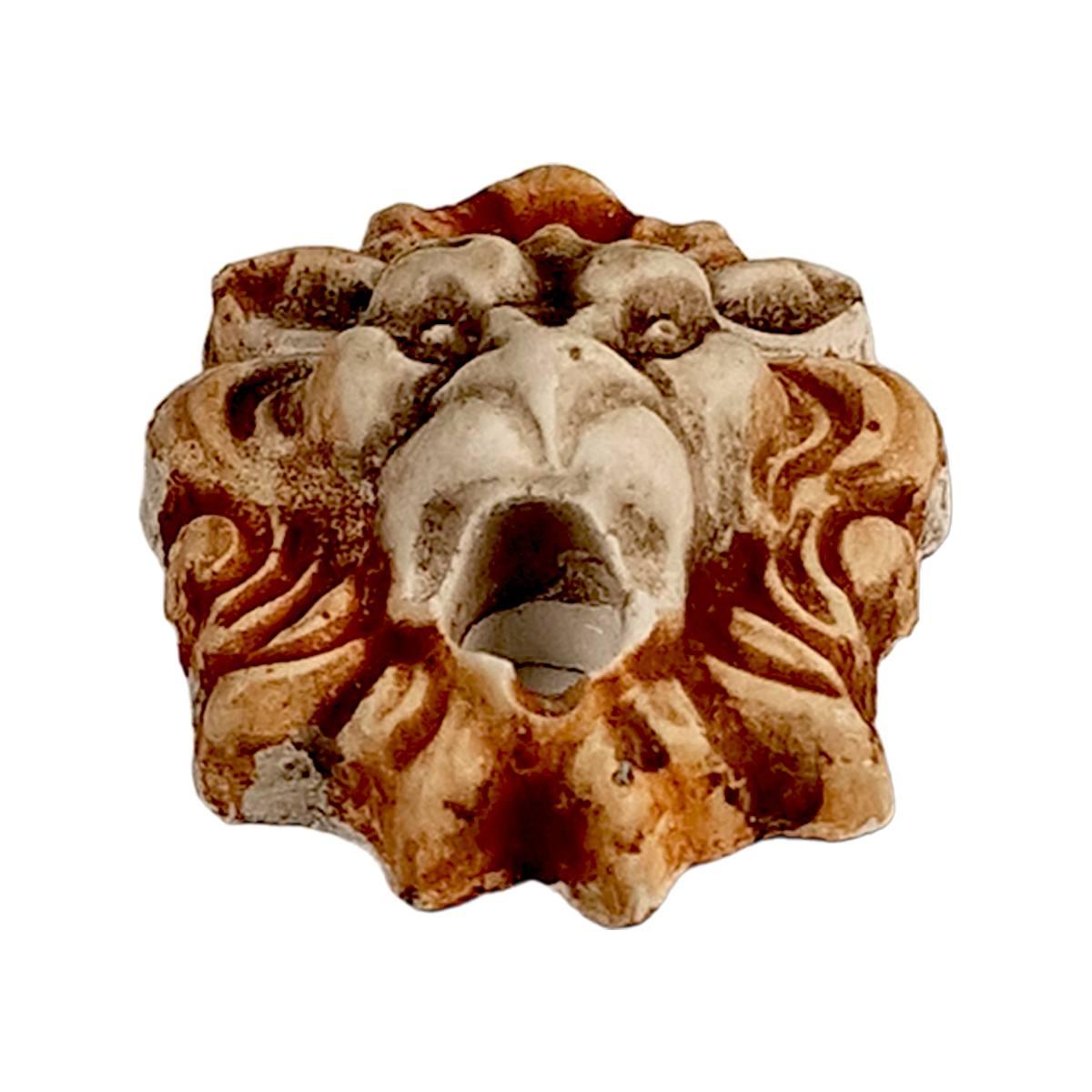 Testa presepe leone piccola in gesso