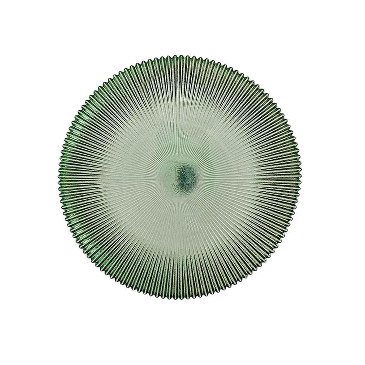 Piatto Tavola Vetro Frutta Groove Verde cm.Ø21,5 |H&H