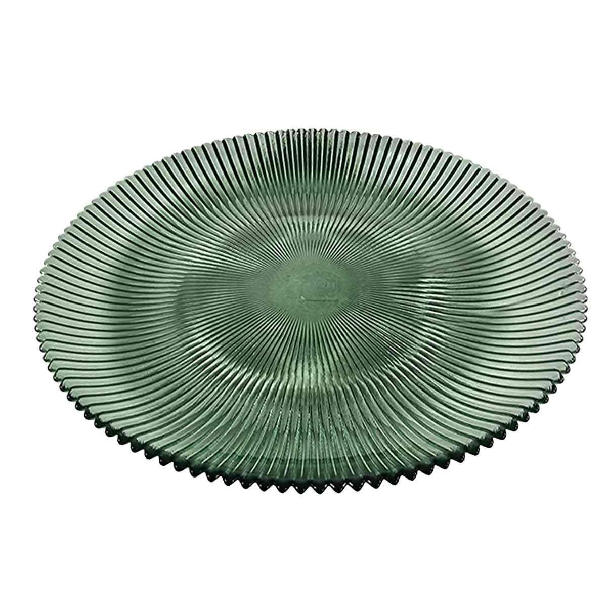 Piatto Tavola Vetro Frutta Groove Verde cm.Ø21,5 |H&H