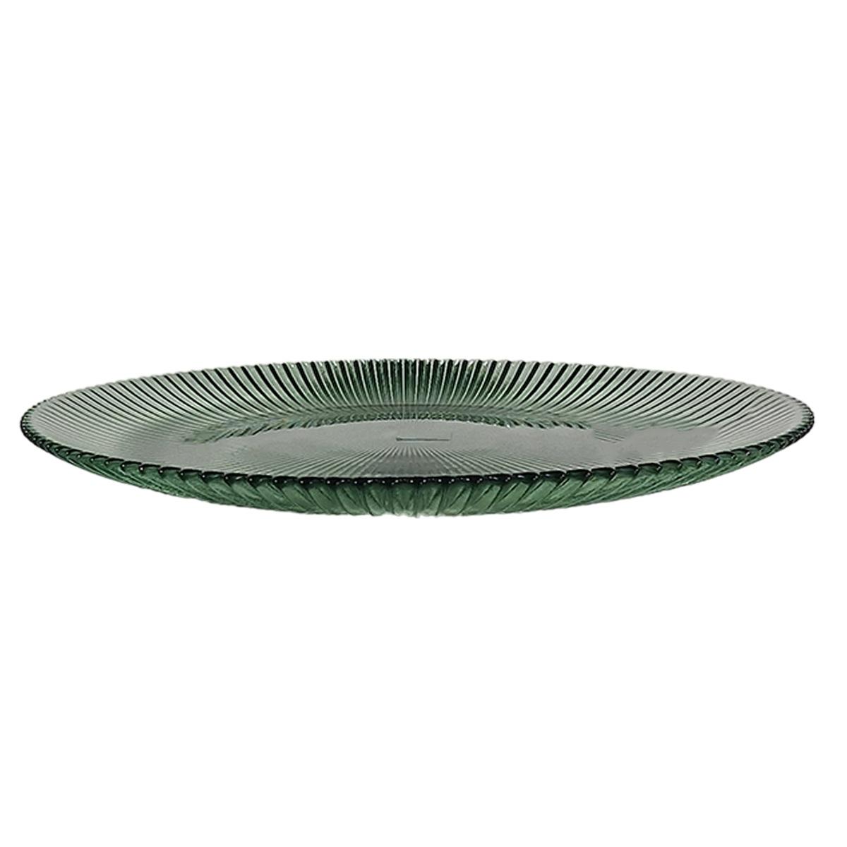 Piatto Tavola Vetro Frutta Groove Verde cm.Ø21,5 |H&H