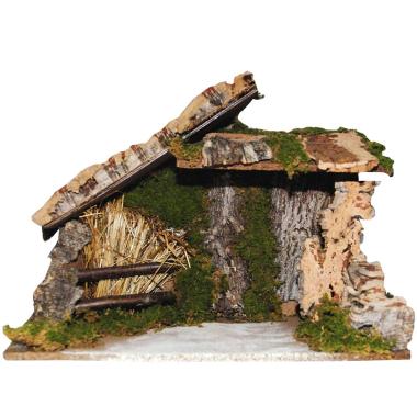 Capanna presepe legno mangiatoia
