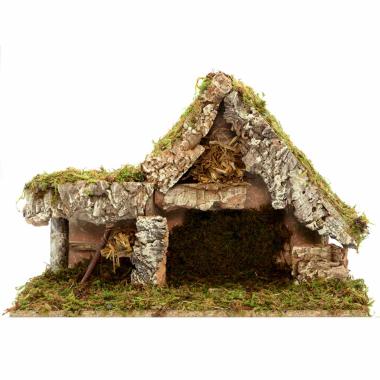 Capanna presepe legno mangiatoia scala