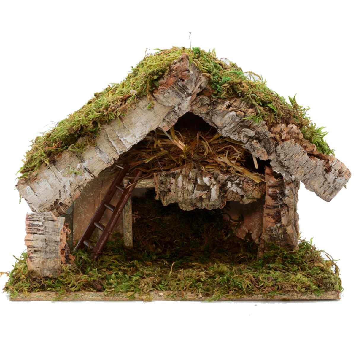 Capanna presepe legno mangiatoia scala