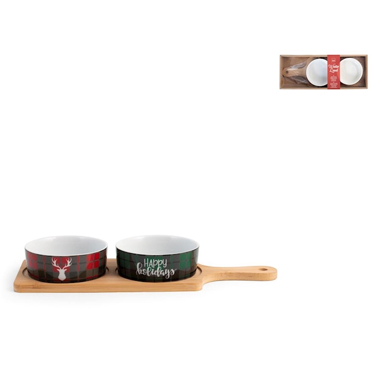 Coppette vassoio christmas party Set 3 pz