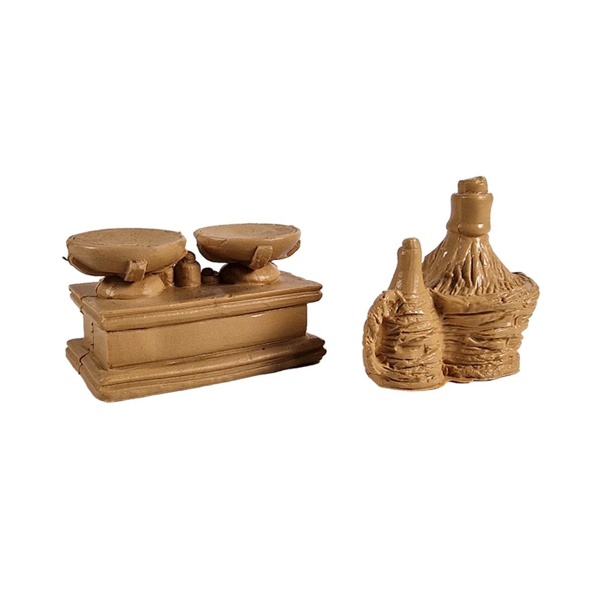 Accessori presepe bilance fiaschi