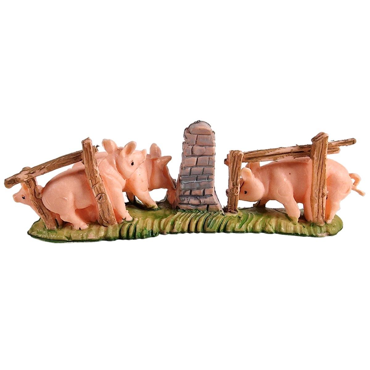 Statua presepe 3.5 cm maiali da 5 modello a