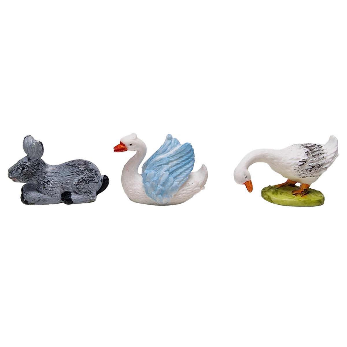 Statua presepe 3 cm animale fattoria gallo cigno papaere gallina da 5 modello a