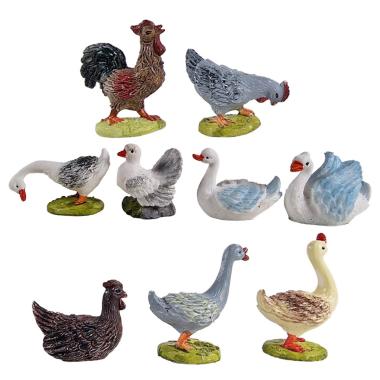 Statua presepe 3 cm animale fattoria gallo cigno papaera gallina da 5 modello a