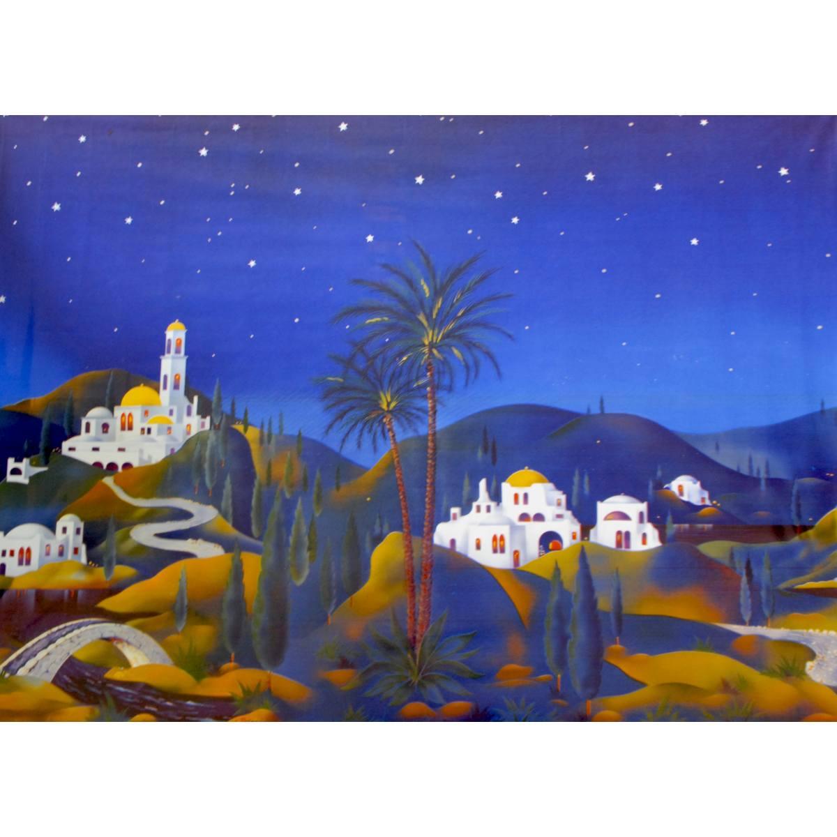 Fondale presepe paesaggio arabo in carta di alluminio