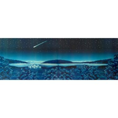 Fondale presepe paesaggio notturno stella cometa