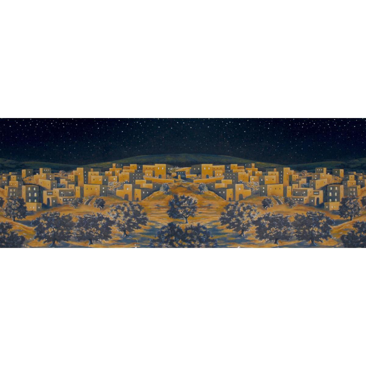 Fondale presepe paesaggio città araba